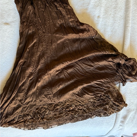Layered Brown Vintage Women's Skirt - Picture 3 of 3